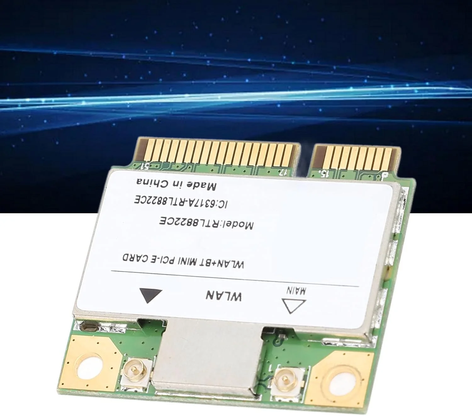 کارت شبکه بی‌سیم PCIE، کارت PCIE دو بانده 2.4G 5G با سرعت 1200 مگابیت بر ثانیه RTL8822CE، ماژول کارت شبکه بی‌سیم PCIE بلوتوث 5.0 برای 10، 11 و لینوکس