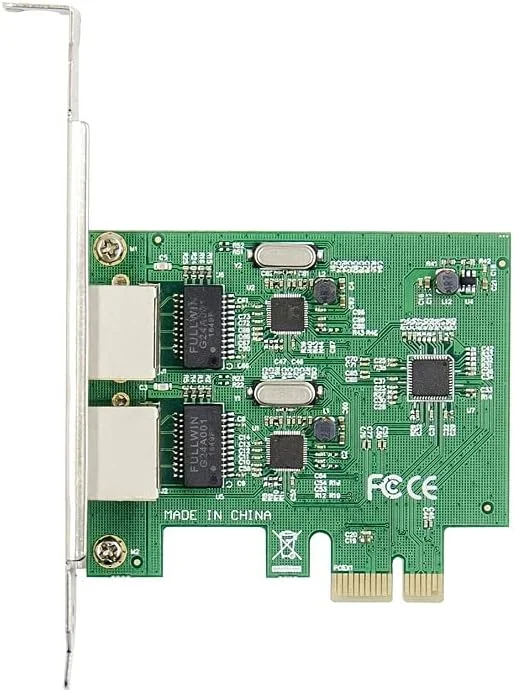کارت شبکه دو پورت گیگابیتی X-MEDIA XM-NA3820 PCI-E، آداپتور شبکه سرور PCI Express (PCIe x1)، چیپست Realtek RTL8111F، پشتیبانی از ویندوز 10 و لینوکس