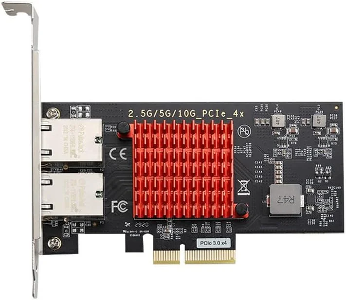 کارت شبکه دو پورت RJ45 اترنت X550-T2 PCIe 3.0 X4، آداپتور LAN سرور 10G 10000M، چیپست Intel X550 Pci-e 4x با سرعت 10 گیگابیت بر ثانیه