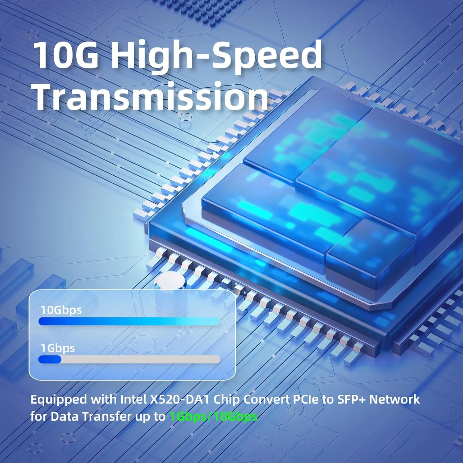 کارت شبکه 10 گیگابیت PCIe با تراشه Intel X520، آداپتور شبکه 10GB SFP+ NIC، کارت اترنت گیگابیتی PCI Express برای ویندوز/اوبونتو/لینوکس/VMware/Freebsd