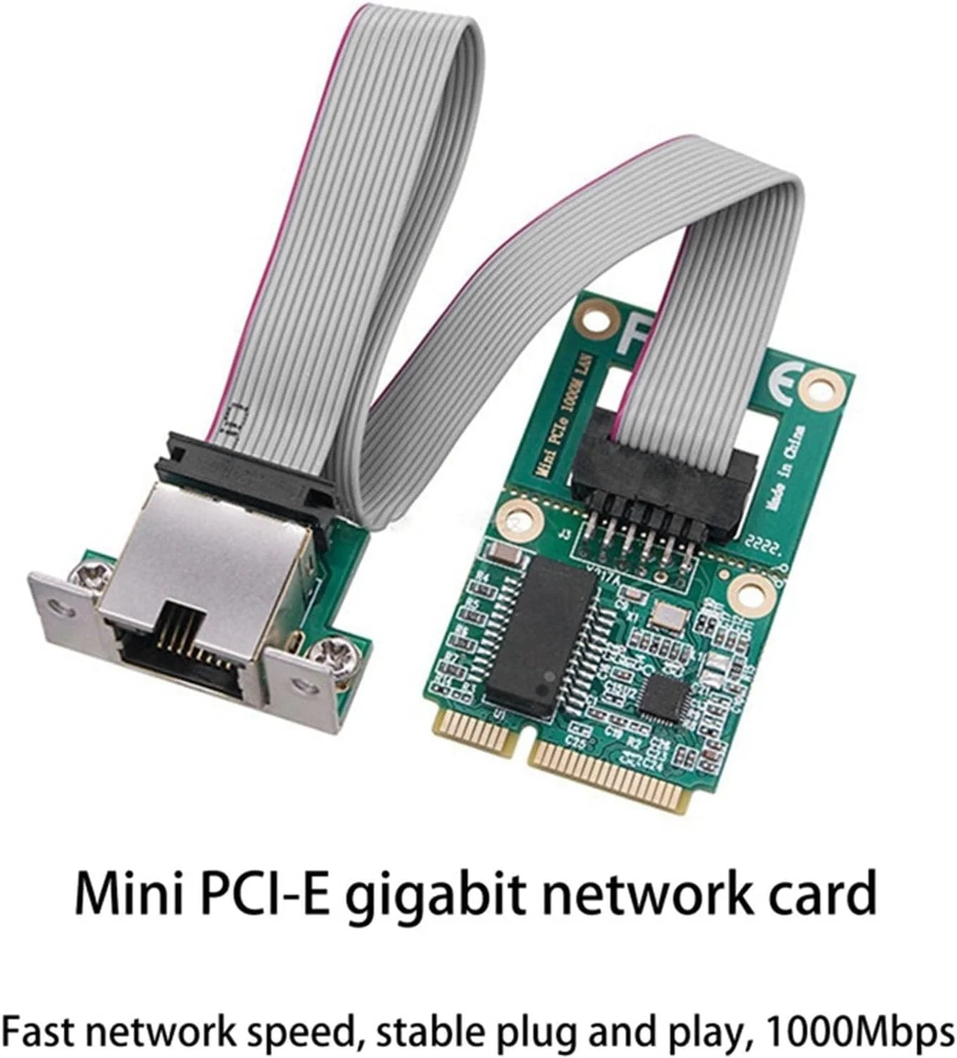 کارت شبکه مینی PCIE گیگابیتی اترنت، کارت شبکه 10 100 1000 مگابیت بر ثانیه با حالت دوطرفه کامل و نیمه، کارت NIC LAN RJ45 مبدل آداپتور LAN برای کامپیوتر رومیزی