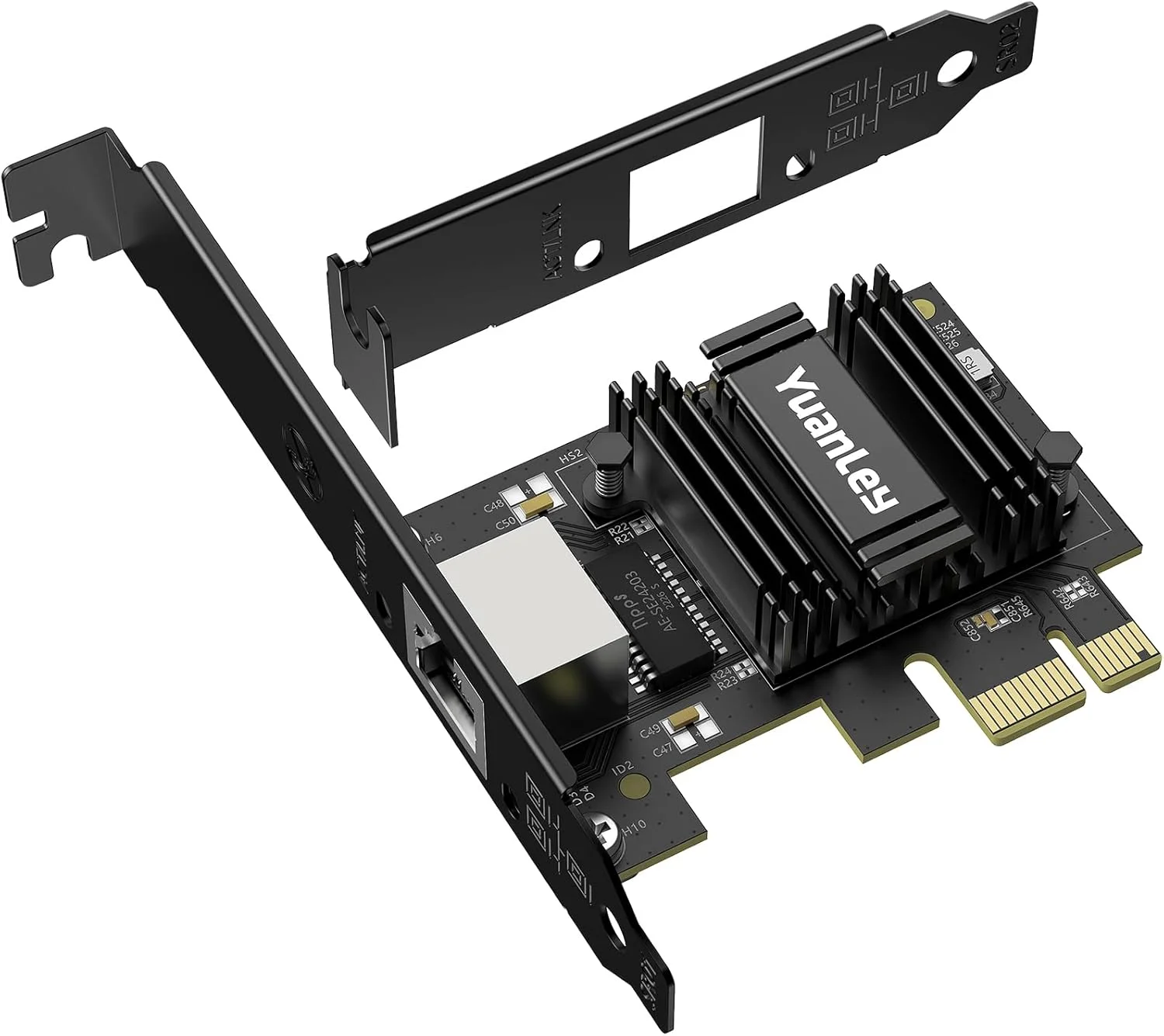 کارت شبکه 2.5G PCIe، آداپتور اترنت 2.5 گیگابیتی PCI Express YuanLey با Realtek RTL8125B، کارت NIC 2500Mbps RJ45 LAN Controller برای PC Windows/Linux/MAC OS با براکت Low-Profile