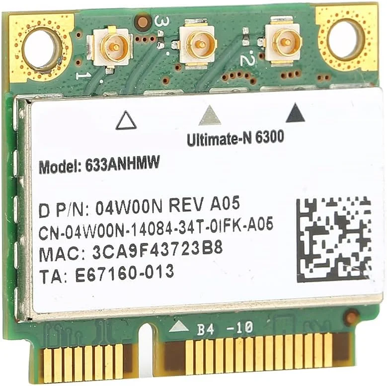 کارت شبکه YUEHISY مدل 6300، دو بانده 2.4/5 گیگاهرتز 802 A/g/n 450 مگابیت بر ثانیه، پورت Mini PCI E وای فای