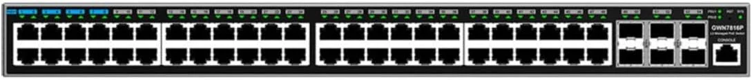 سوئیچ شبکه PoE مدیریتی لایه 3 گرنداستریم، 48 پورت گیگابیتی (40 پورت PoE+، 8 پورت PoE++)، 6 پورت SFP+ مدل GWN7816P