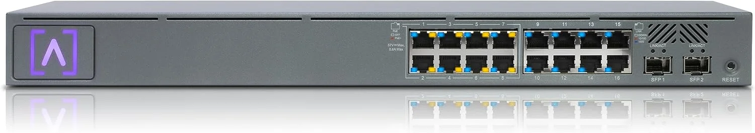 سوییچ 16 پورت گیگابیتی اترنت مدیریت شده Alta Labs، W128444229 (گیگابیت اترنت (10/100/1000) پاور روی اترنت (PoE) 1U گرافیت)