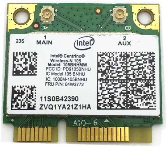 کارت شبکه وایرلس N مدل Intel 105 105BNHMW مینی PCIe نیمه کارت 04w3772 برای M92SZ EDGE72