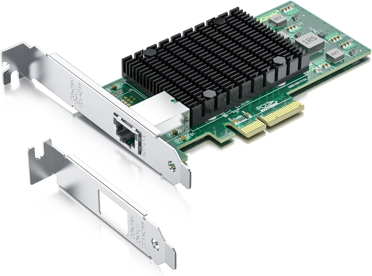 کارت شبکه 10Gtek برای Intel X550-T1 10GbE PCI-E NIC، پورت RJ45 تکی مسی با تراشه ELX550AT، آداپتور LAN PCI Express x4 10 گیگابیتی، کارت شبکه 10Gb برای Windows Server، Windows 7/8/10، Linux