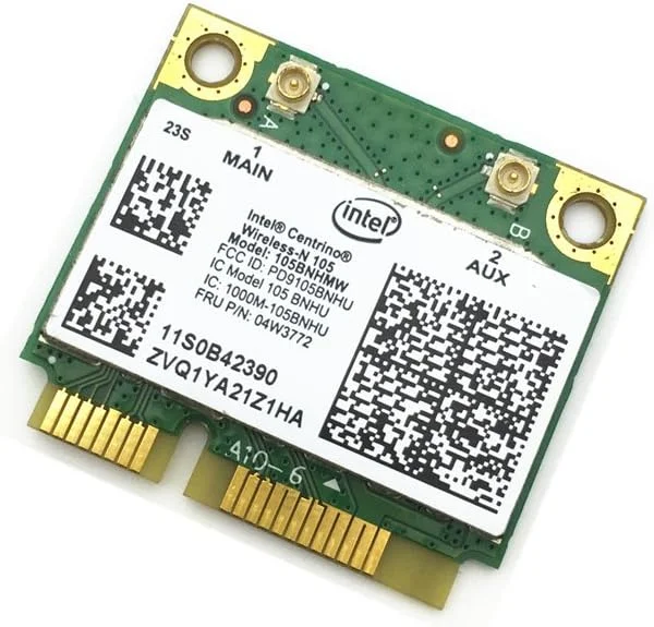 کارت شبکه وایرلس N مدل Intel 105 105BNHMW مینی PCIe نیمه کارت 04w3772 برای M92SZ EDGE72