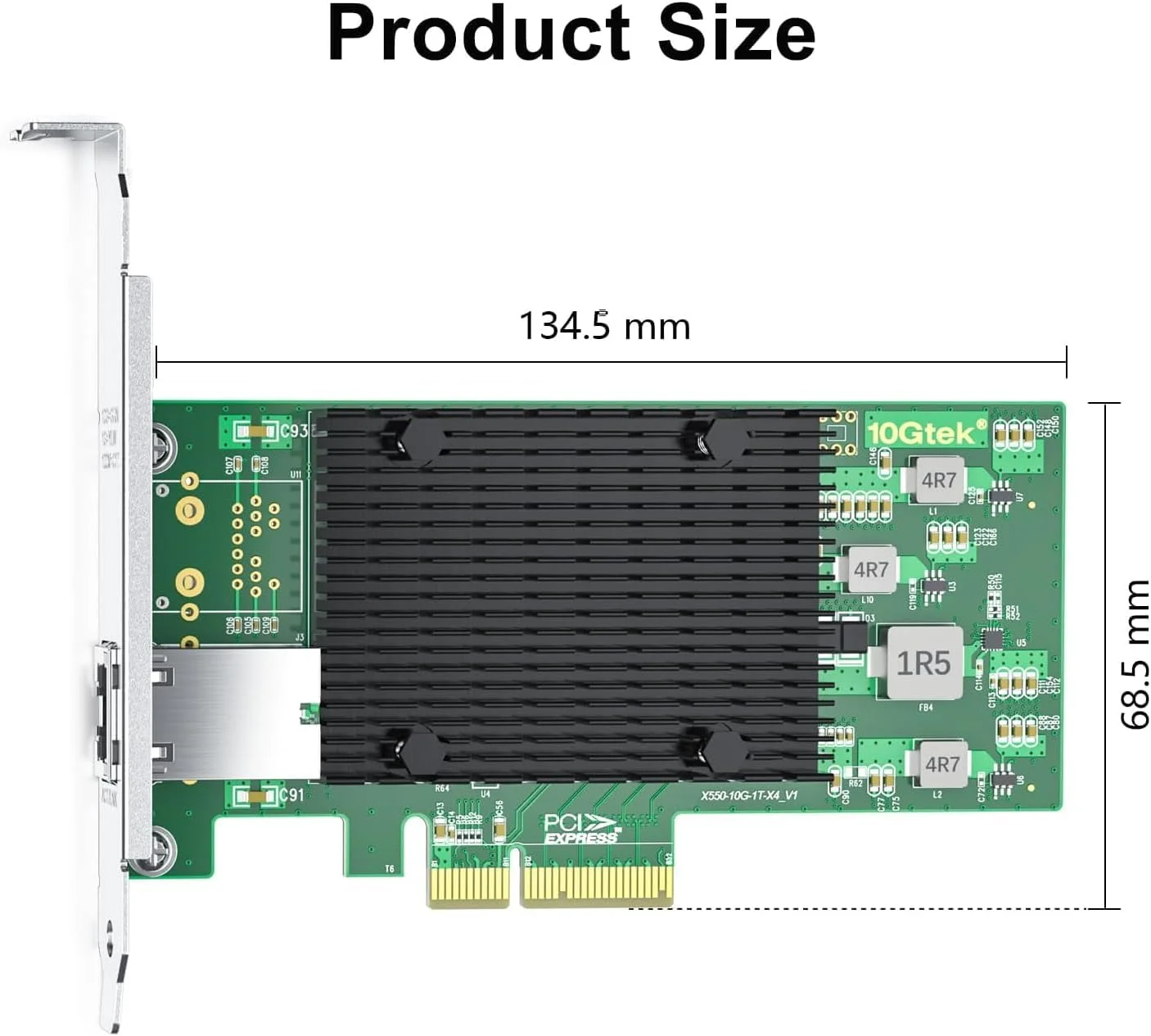 کارت شبکه 10Gtek برای Intel X550-T1 10GbE PCI-E NIC، پورت RJ45 تکی مسی با تراشه ELX550AT، آداپتور LAN PCI Express x4 10 گیگابیتی، کارت شبکه 10Gb برای Windows Server، Windows 7/8/10، Linux