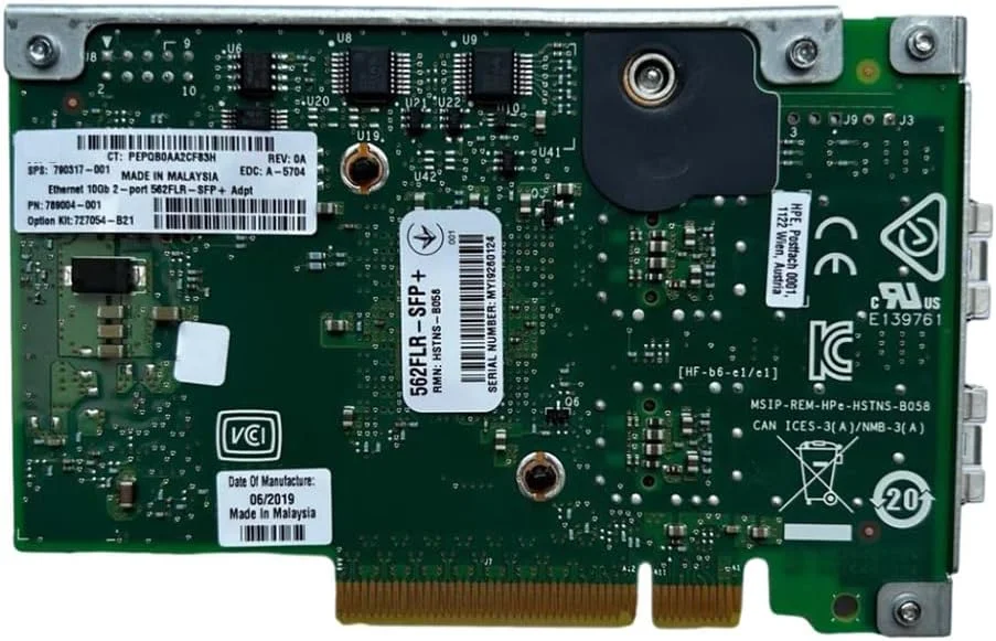 790317-001 789004-001 727054-B21 562FLR-SFP+ اترنت 10Gb دوگانه 10Gb/s SFP Gen10 Gen9 PCIe آداپتور برد توسعه کارت شبکه