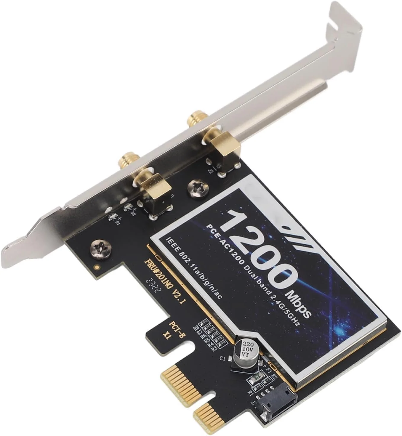 کارت شبکه 8265AC PCIE برای کامپیوترهای رومیزی، آداپتور دو بانده 1200 مگابیت بر ثانیه BT 4.2، کارت گیگابیتی برای ویندوزهای 8، 8.1 و 10