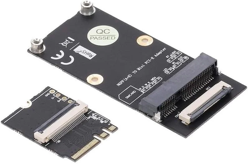 تبدیل کننده NGFF A+E به Mini PCI-E، کارت آداپتور M.2 WIFI برای کارت شبکه نیمه و تمام اندازه