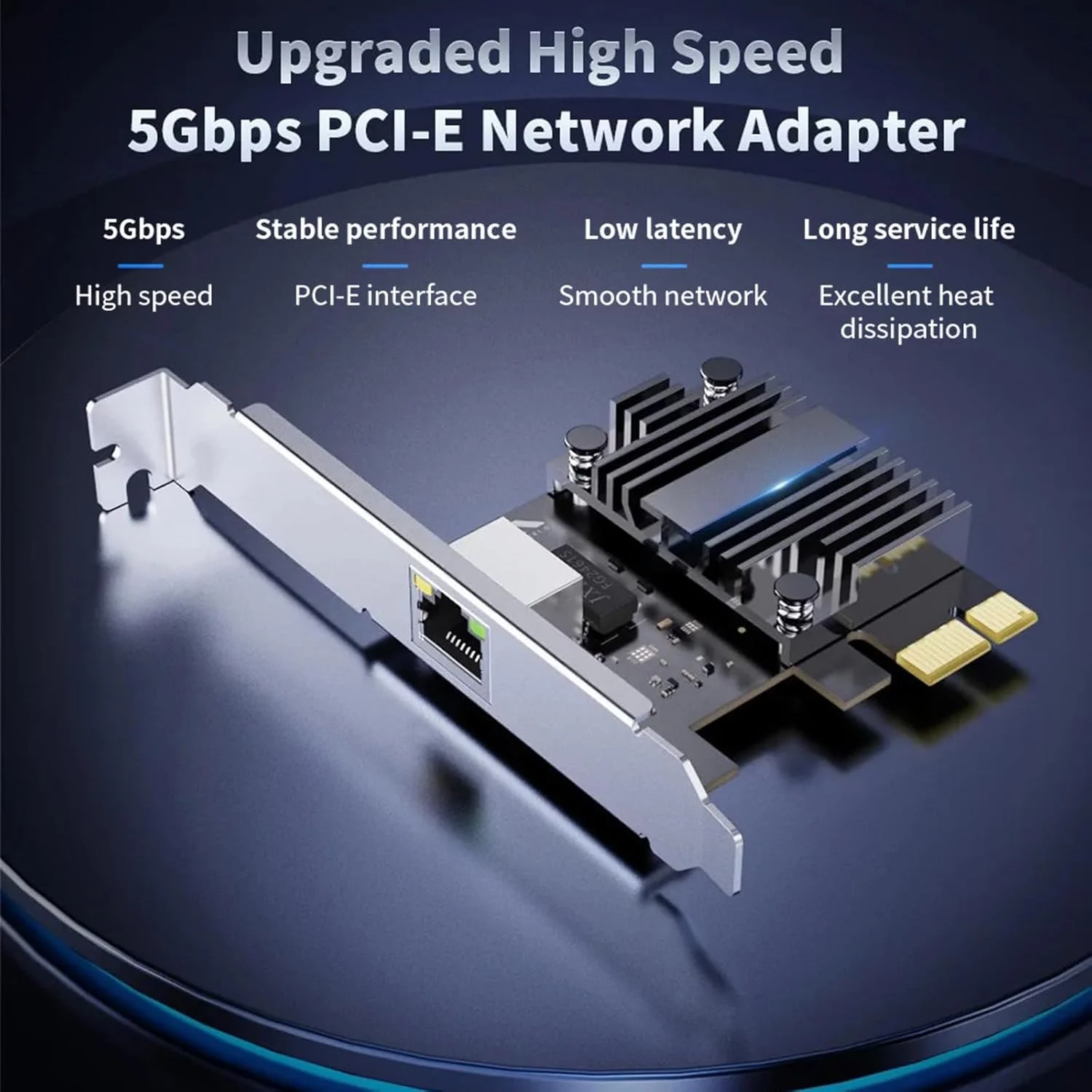 آداپتور RJ45 PCIe با طراحی 20% برای بازی آنلاین مداوم و پخش رسانه شفاف کارت اترنت Pcie با ضد تداخل
