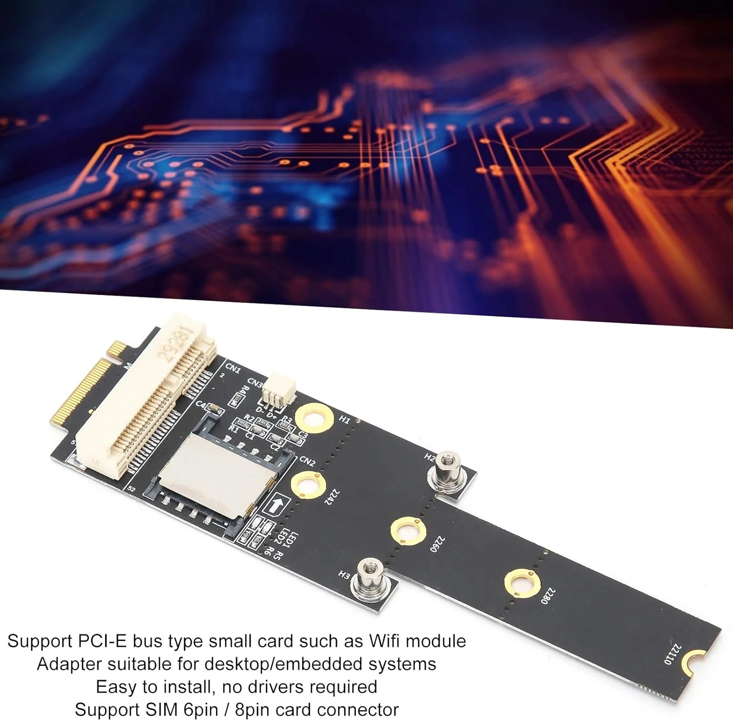 مبدل Mini PCIE به M.2 (NGFF) Key M، کارت آداپتور Mini PCIE به NGFF(M.2) Key M مبدل شبکه برای Win10/8/7/2000/ برای لینوکس
