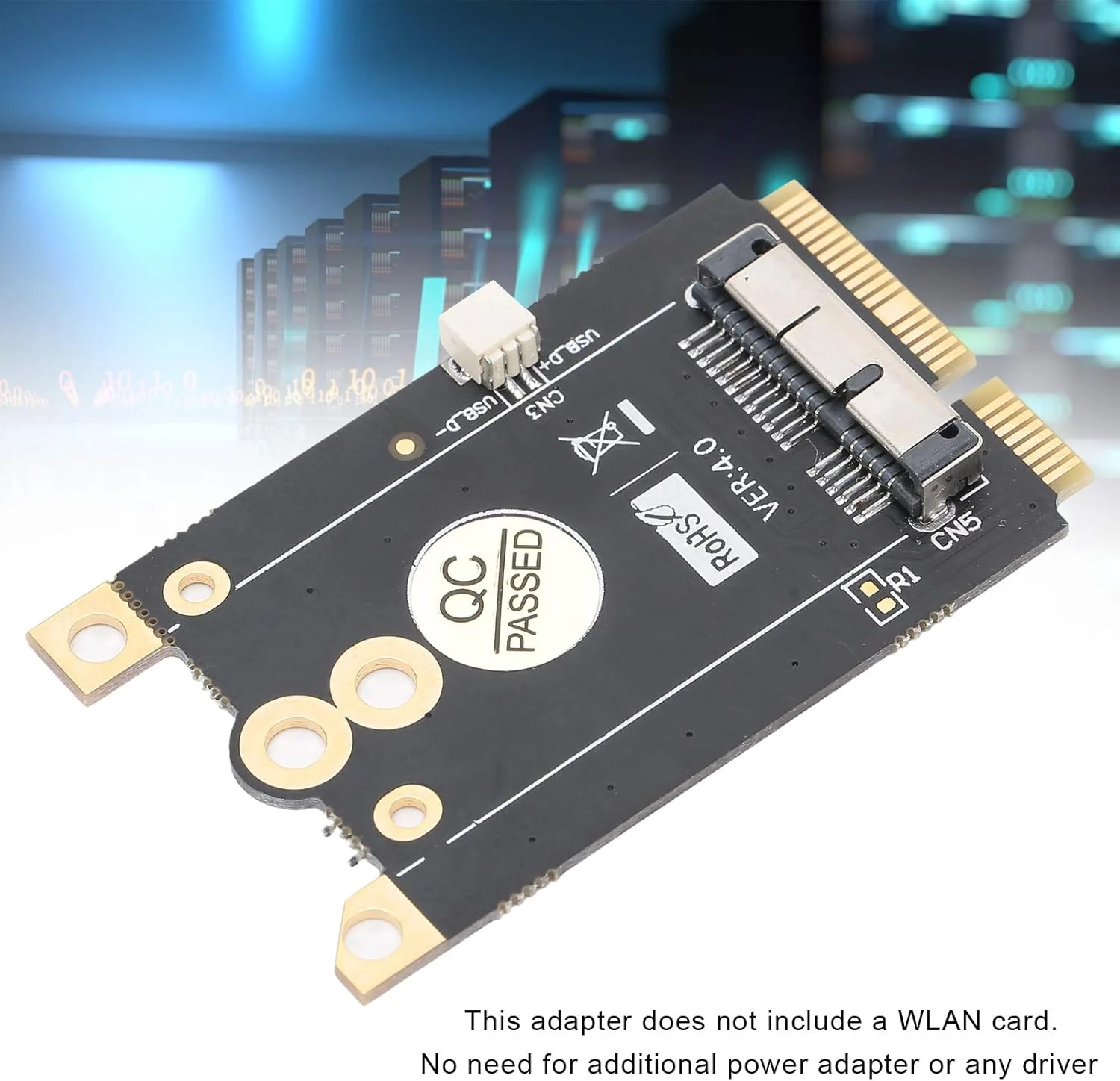 آداپتور شبکه بی سیم Mini PCI-E Express، آداپتور کارت وای فای بی سیم (بدون کارت وای فای) 12 + 6 پین، برای Broadcom BCM94360CD BCM943602CS BCM94360CS2 BCM94331CD BCM943224P