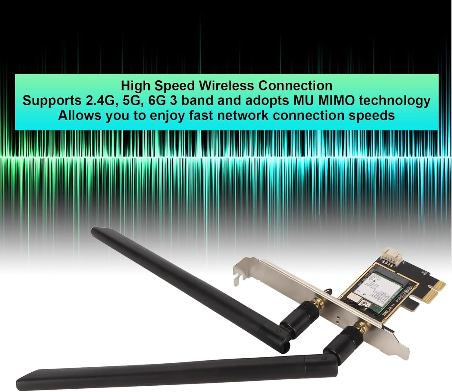 کارت وای فای PCIe، کارت BE200NGW WiFi 7، آداپتور کارت وایرلس PCIe X1 با سرعت 2.4G 5G 6G 5.4 8774Mbps سازگار با 10 11 PC کارت وای فای PCIe، کارت BE200NGW WiFi 7، آداپتور کارت وایرلس PCIe X1 با سرعت 2.4G 5G 6G 5.4 8774Mbps سازگار با 10 11 PC