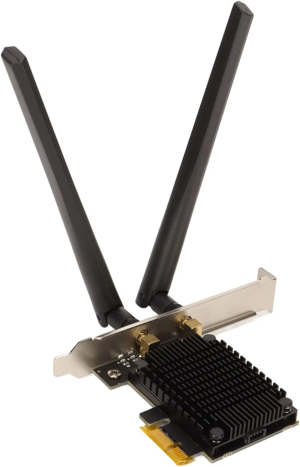 کارت شبکه بی سیم سه بانده 5400Mbps PCIe WiFi 6E، آداپتور PCI Express بی سیم بلوتوث 5.2، آنتن با بهره بالا 6dBi، پشتیبانی از 10 11 64bit