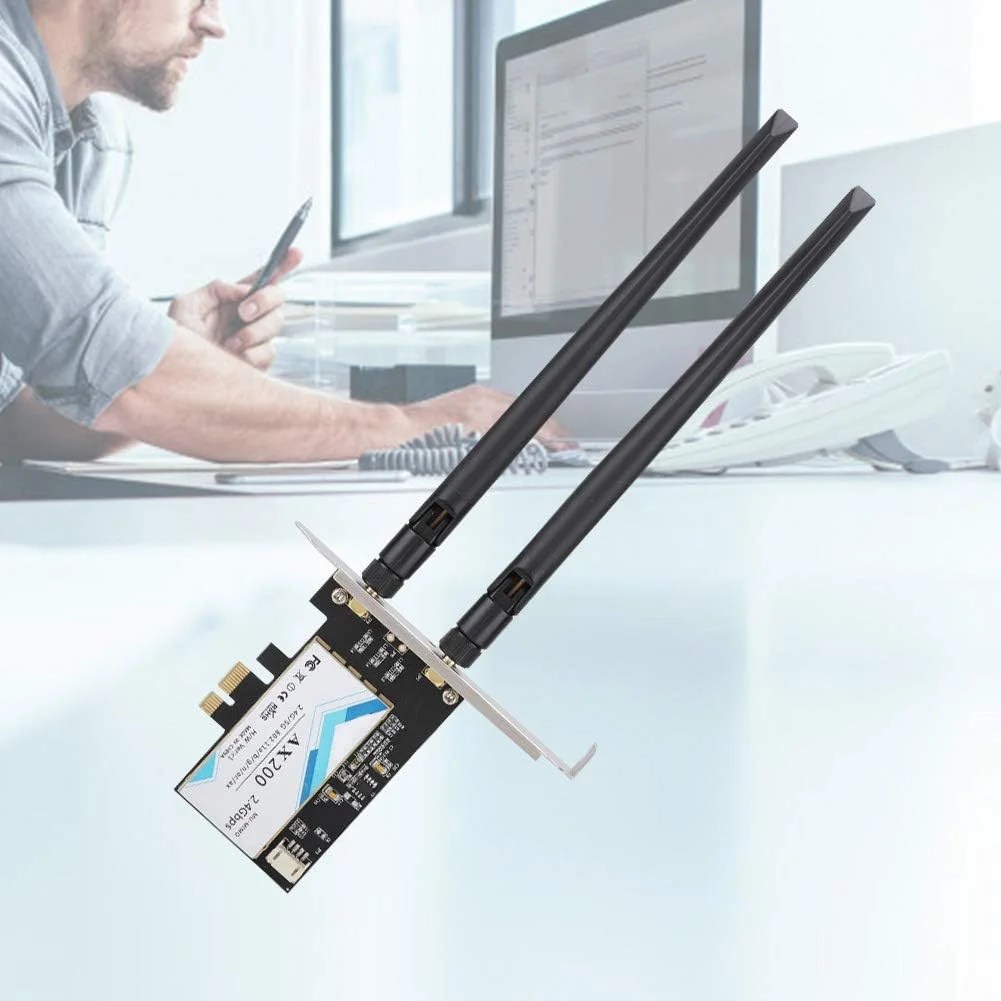 کارت شبکه بی سیم دسکتاپ بلوتوث 5.0 این-تل AX200NGW 802.11ax WiFi6 2400M PCI-E