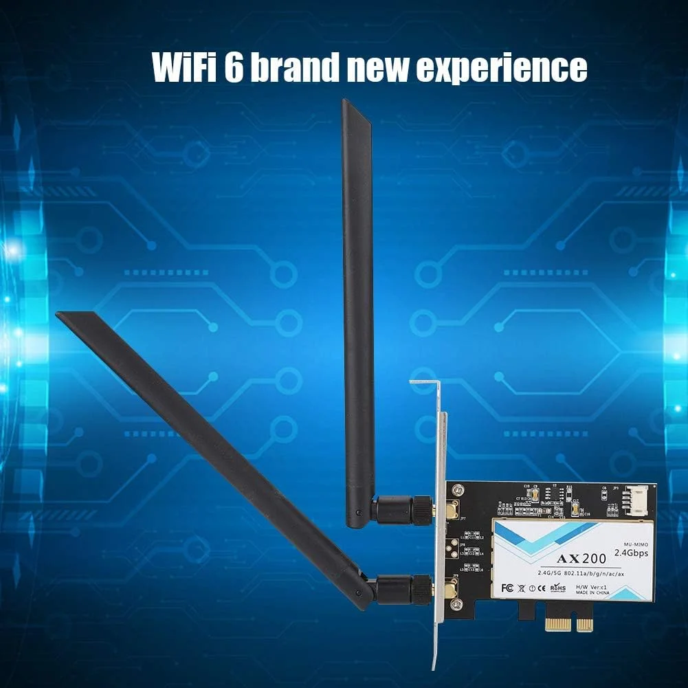 کارت شبکه بی سیم دسکتاپ بلوتوث 5.0 این-تل AX200NGW 802.11ax WiFi6 2400M PCI-E