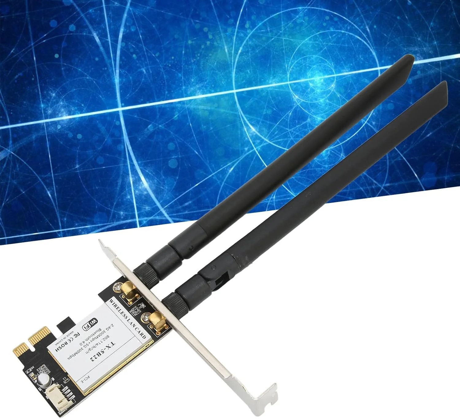 کارت شبکه وای فای PCIe برای کامپیوتر، کارت شبکه بی سیم دو بانده (2.4 گیگاهرتز و 5 گیگاهرتز) برای بازی، استریم، برای کامپیوترهای رومیزی PCI Express X1, X4, X8, X16