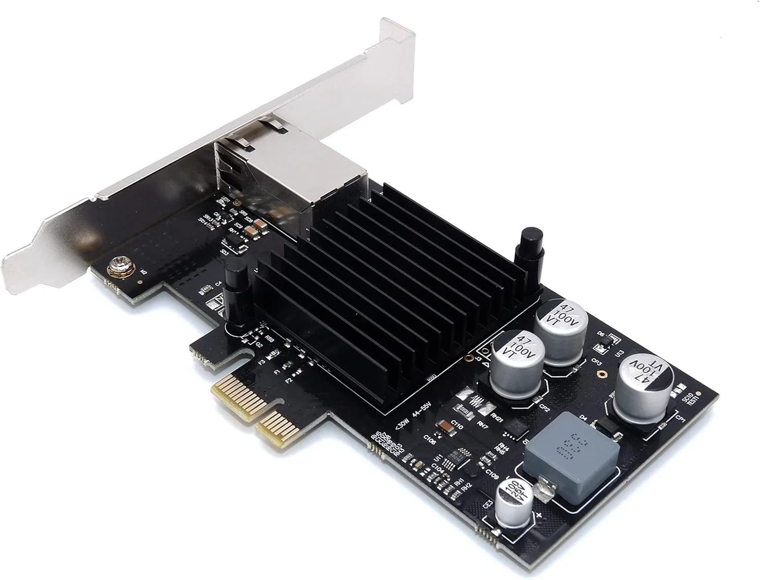 کارت شبکه اترنت گیگابیتی PoE+ LAN - تک پورت RJ45 PoE+ - PCIe X1 - چیپست Intel WG I250 - زاویه کم و زیاد - Windows Server, Windows 7/8/10/11, Linux