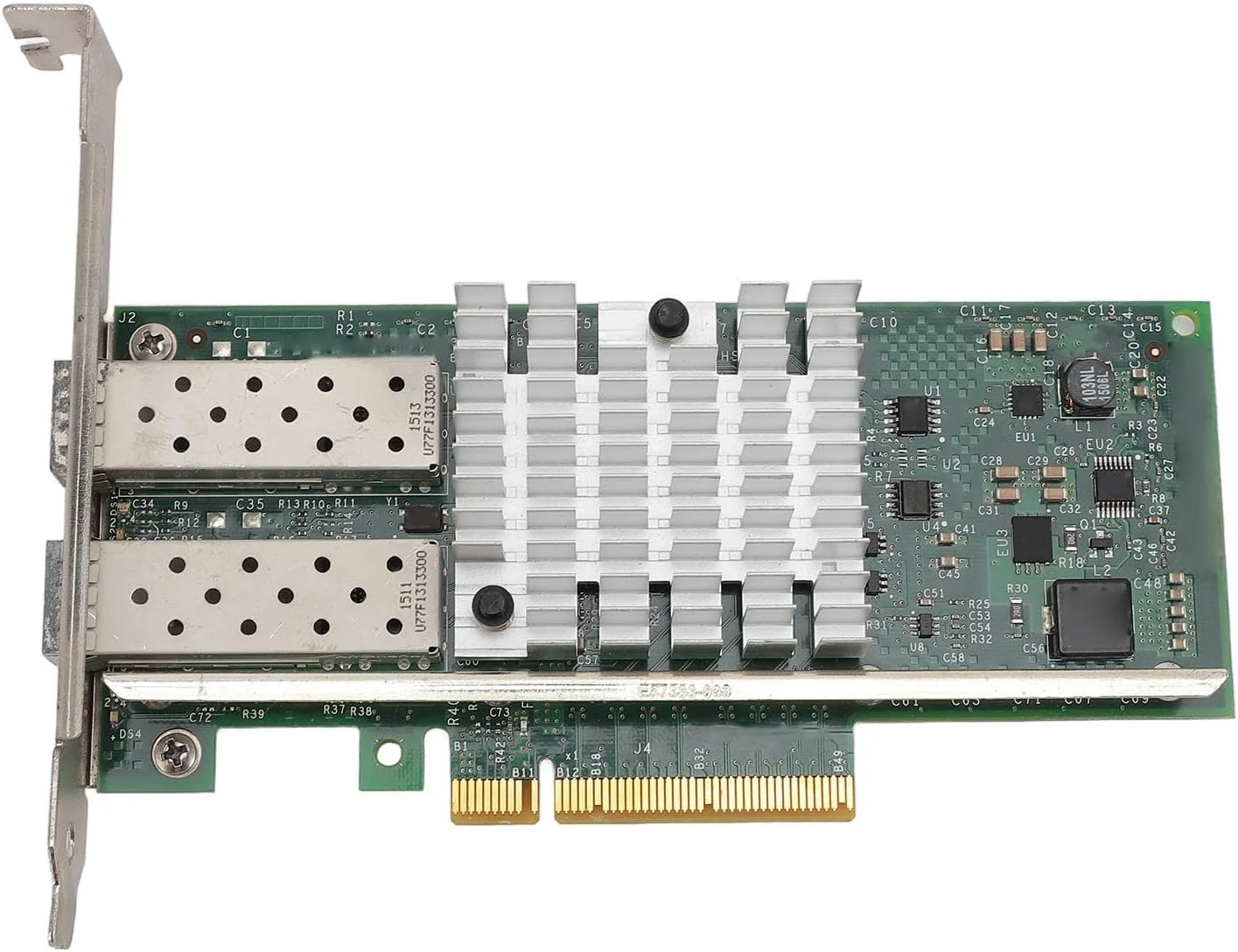 کارت شبکه SFP+ PCI-E با مصرف انرژی پایین Cryfokt، 10 گیگابیت بر ثانیه برای سرور، آداپتور اترنت LAN دو پورت SFP+ PCIE X 8 PCI Express، سرعت بالا + کارت PCIE