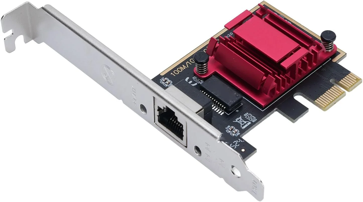 کارت شبکه اترنت 2.5G کرایفوکت PCIe، آداپتور PCIe 10 100 1000M تطبیقی برای کامپیوترها