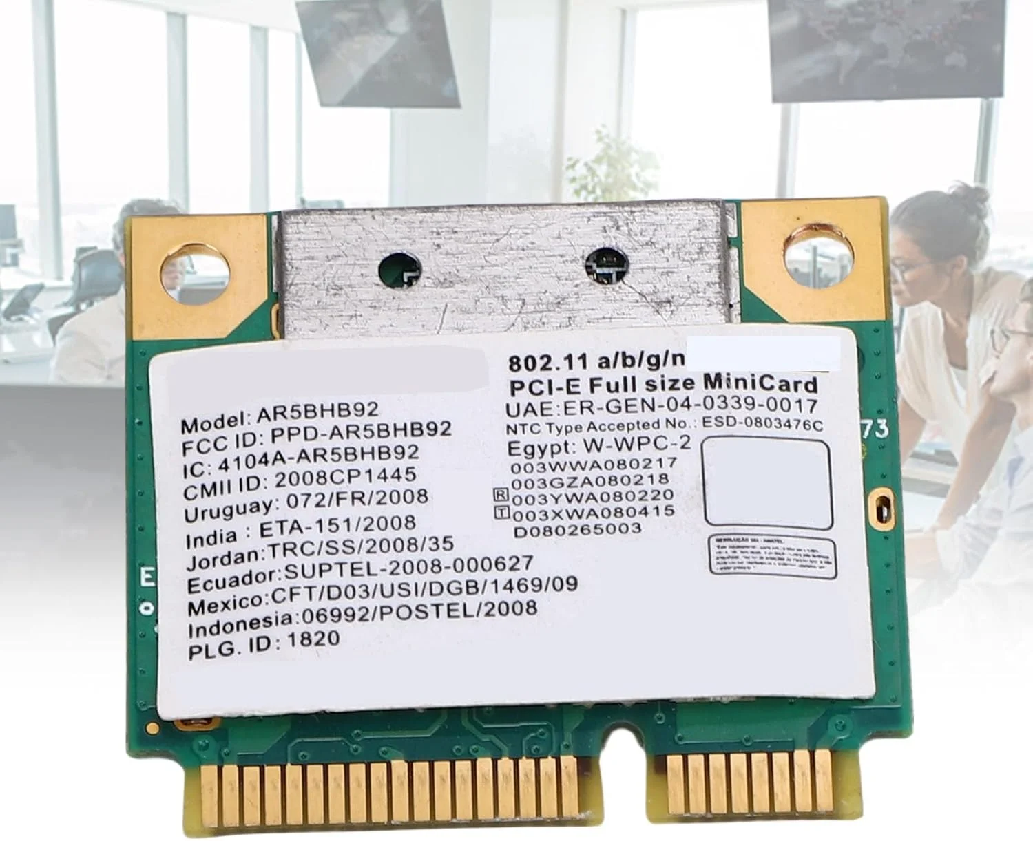 کارت وای فای لپ تاپ PCIE، نصب آسان 300 مگابیت بر ثانیه کارت وایرلس وای فای ولن PCIE با سرعت بالا AR5BXB92 AR9280 برای کامپیوتر