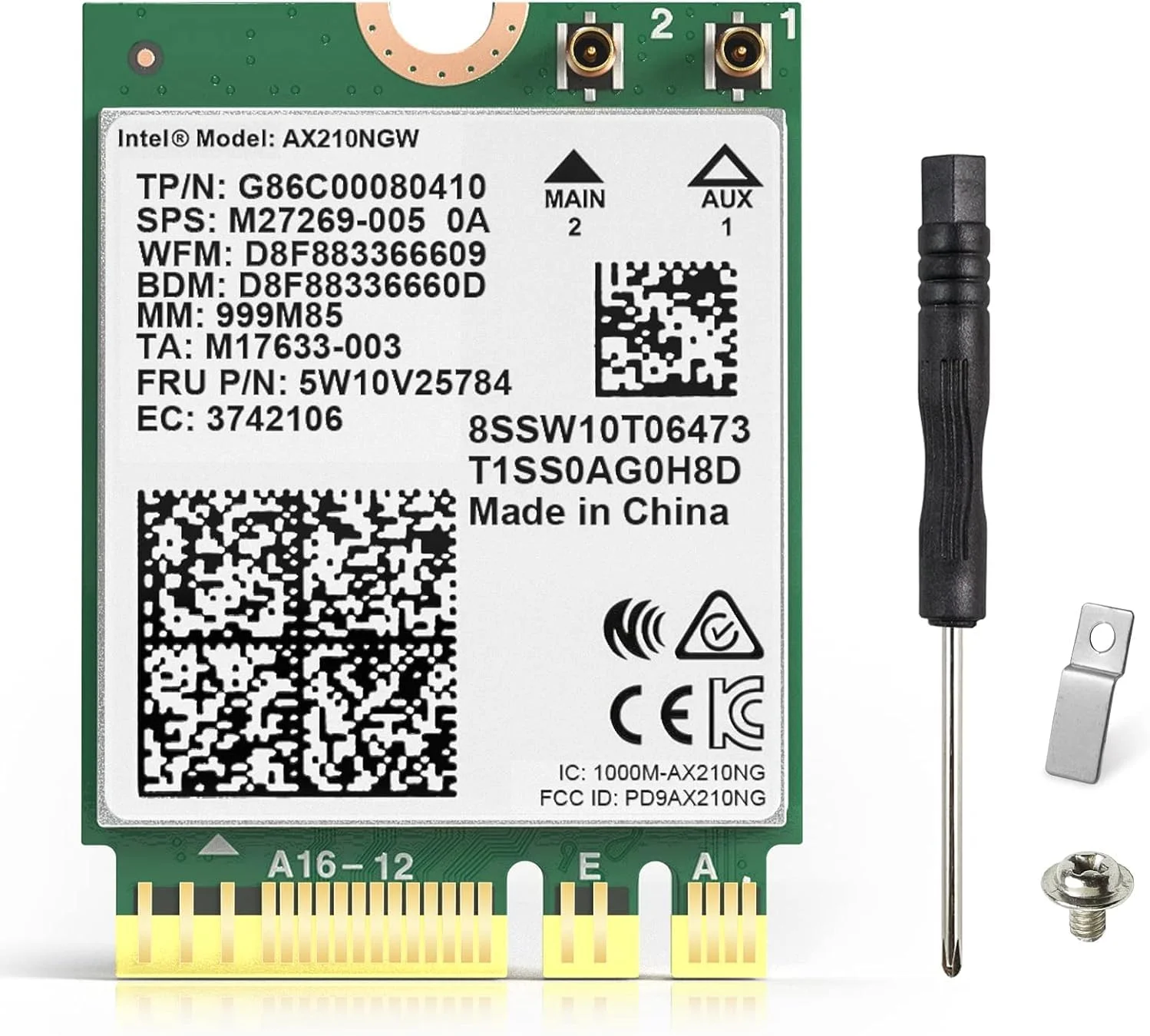کارت شبکه بی‌سیم EDUP WiFi 6E AX210 NGW، آداپتور شبکه لپ‌تاپ اینتل با بلوتوث 5.3، ماژول WiFi سه بانده 5400 مگابیت بر ثانیه، تراشه WiFi M.2/NGFF 2230، MU-MIMO، پشتیبانی از ویندوز 10/11 (64 بیتی)