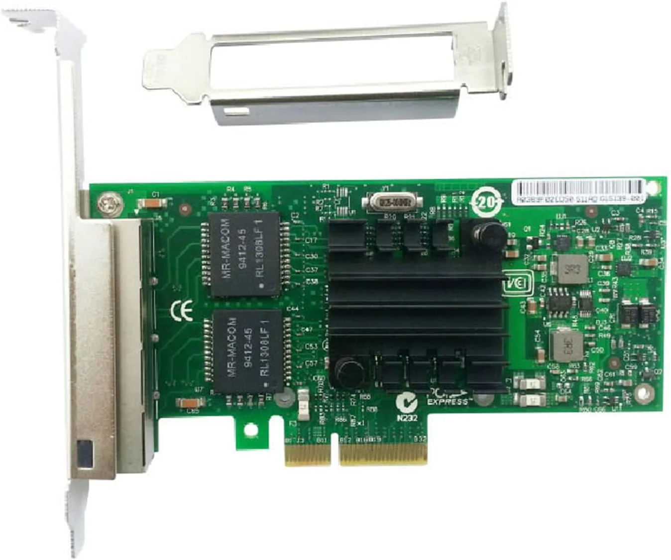 کارت شبکه اترنت 1GbE مدل I340-T4 با چهار پورت مسی RJ-45، آداپتور شبکه سرور اترنت PCIE X4 (NIC) مدل E1G44HTBLK، سازگار با تراشه Intel 82580 به همراه براکت Low Profile