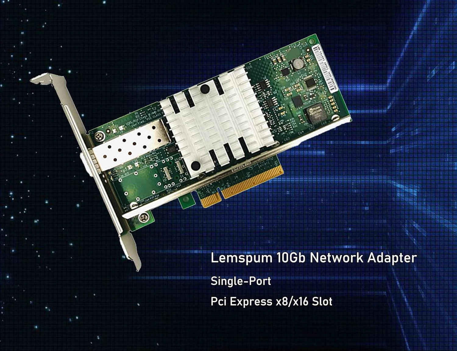 آداپتور شبکه اترنت 10 گیگابیتی Intel 82599EN Chip X520-DA1 تک پورت SPF+ کارت NIC PCI-E x8,x16 پشتیبانی از Windows Server/7/8/10/VMware