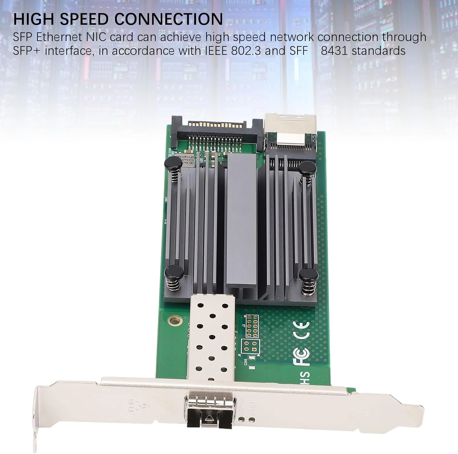 کارت شبکه M.2 به اترنت 10 گیگابیتی، 82599-1SFP M.2 به 10G 10Gbps فیبر نوری NIC، کارت شبکه M.2 به 10Gb B + M KEY 82599‑1 SFP کارت شبکه سرور کنترل صنعتی