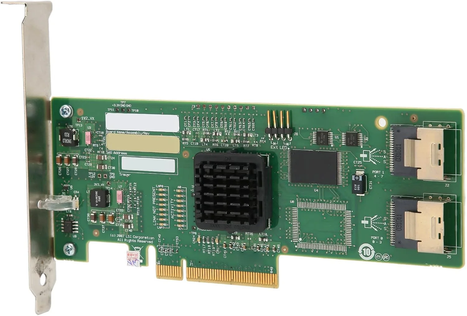 آداپتور شبکه گیگابیتی PCI-E، آداپتور سرور اترنت گیگابیتی PCI E X8 با محافظت از داده، دارای 2 کانکتور SFF8087 و ساخته شده از جنس PCB، کارت کنترلر سرور اترنت