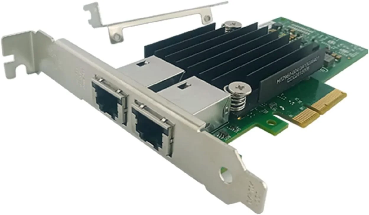 آداپتور شبکه اترنت 10 گیگابیتی PCIE x4/x8/x16 جدید برای Intel X550T2 Copper Dual RJ45 Port Lan Card NIC 10GBase-T X550AT Server