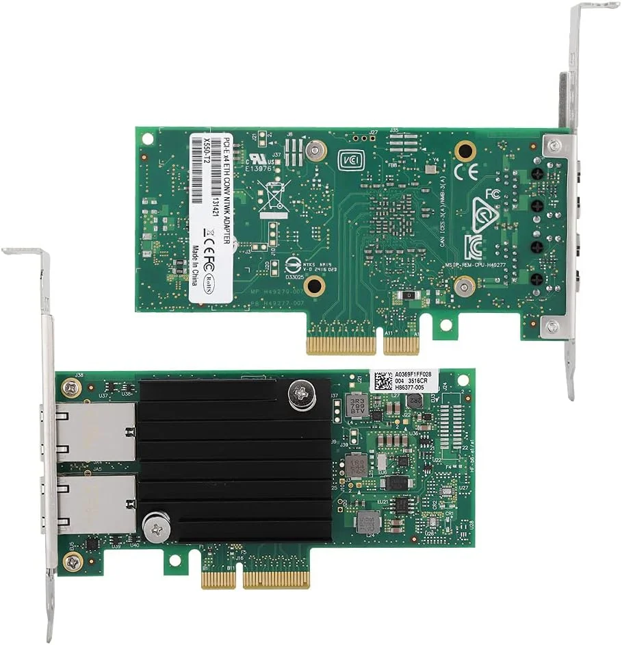 کارت شبکه گیگابیتی دو پورت X550-T2 PCI-E X4 10Gbps، کارت شبکه گیگابیتی PCIe V3.0، اسلات PCIe اسلات X4Lane است.