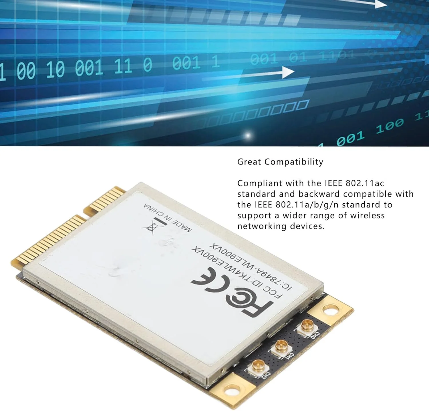 کارت شبکه وایرلس gernie، آداپتور وای فای Mini PCIE با سرعت بالا 2.4G 5G، ماژول وای فای دو بانده برای تراشه QCA9880 3×3 MIMO، برد ماژول وای فای وایرلس gerniepeyc78xbgu