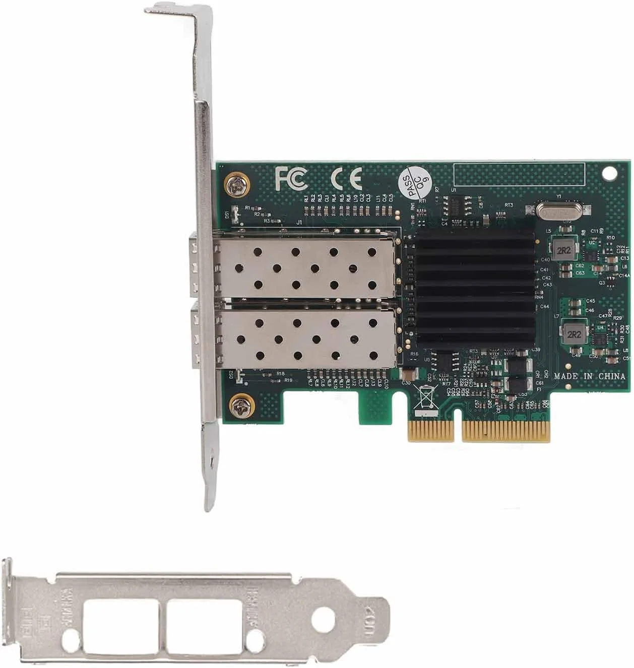آداپتور کارت فیبر گیگابیتی دو پورت برای 82576EB PCI-E X4، کارت PCI-E برای 7/8/10، DOS، FREEBSD، NWSERVER