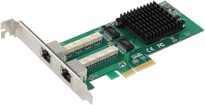 کارت شبکه دو پورت گیگابیتی اترنت RJ45 PCI E 4X برای سرور و کامپیوتر، آداپتور هاب RJ45 برای Intel I350AM4 1000Mbps