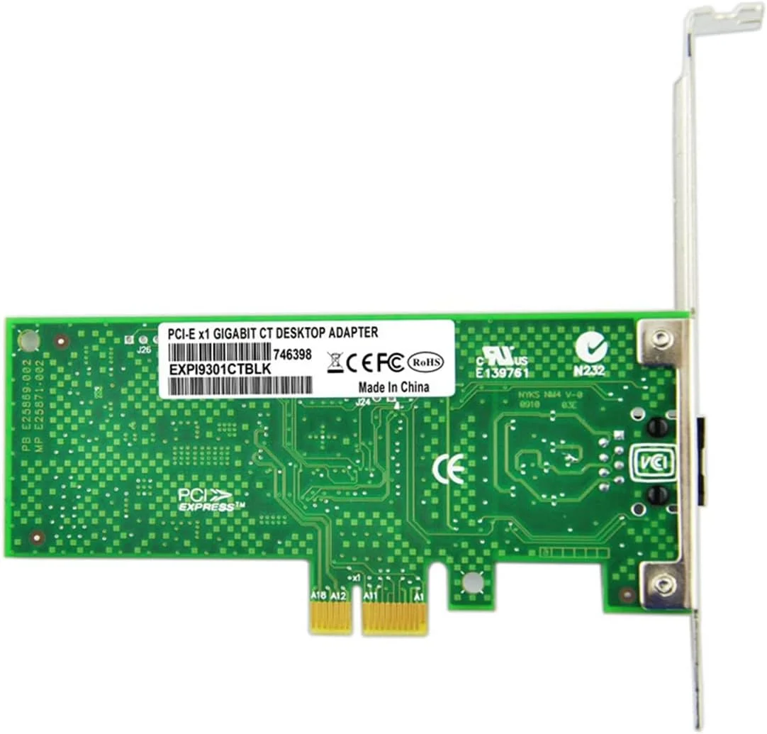 کارت آداپتور شبکه تک پورت PCI-E X1 RJ45 گیگابیتی با تراشه 82574L، آداپتور شبکه اترنت 1000 مگابیت بر ثانیه برای کامپیوتر رومیزی
