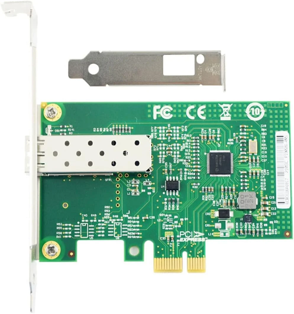 کارت شبکه فیبر نوری سرور دسکتاپ تک پورت گیگابیتی SFP با چیپ I210AS PCIE X1 مدل I210-F1/1SFP