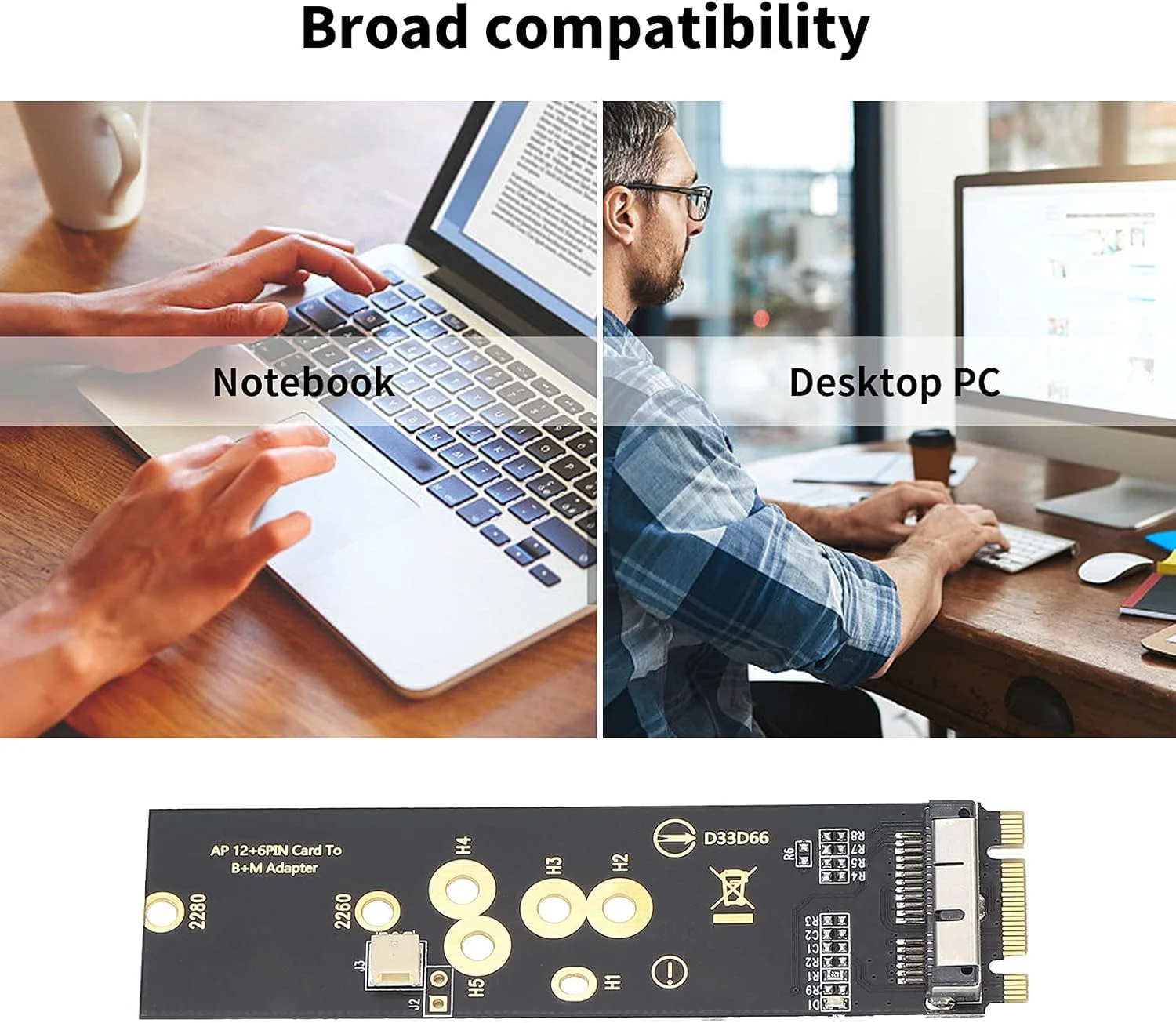 کارت شبکه وای فای آداپتور SSD NGFF Key B+M، سازگار با ویندوز 7/8/10/OS X و دستگاه های دارای پورت M.2 PCI-E KEY-M