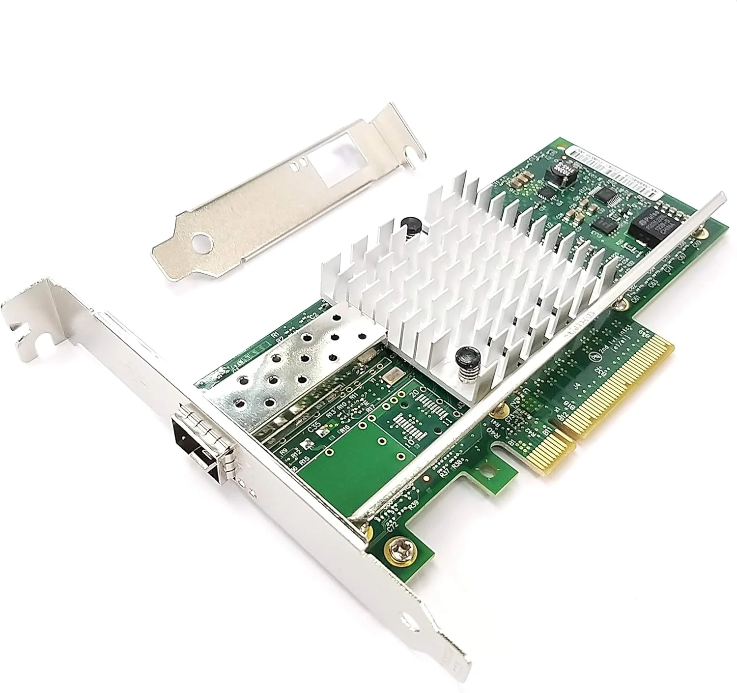 کارت شبکه فیبر نوری 10GbE SFP+ تک پورت PCI-Express x8، آداپتور گیگابیتی اترنت سرور، کارت کنترلر رابط شبکه تک پورت برای چیپست 82599EN، مشابه Intel X520-DA1