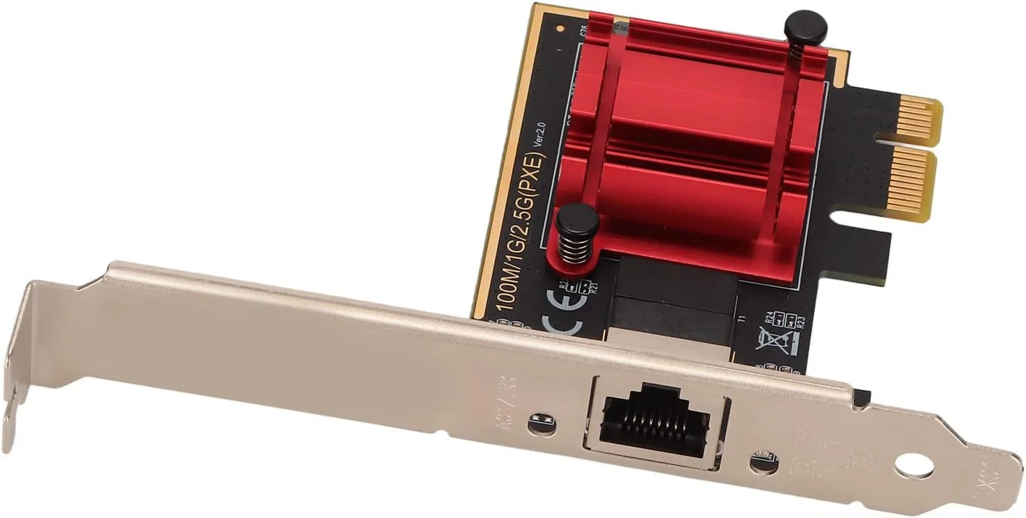 آداپتور اینترنت PCIe کارت اترنت 2.5 گیگابیتی با سرعت بالا با پورت RJ45 برای کامپیوترهای شخصی رومیزی، سرور و سیستم عامل X، انتقال پایدار و نصب آسان