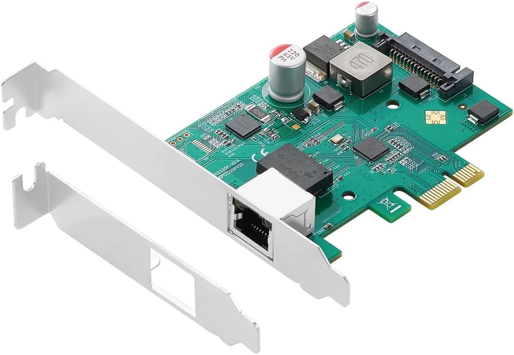 کارت شبکه 2.5G POE گیگابیتی تک پورت RJ45 گیگابیت PCIe x1 PoE+ اترنت با چیپ Intel I225 (Intel I225LM)