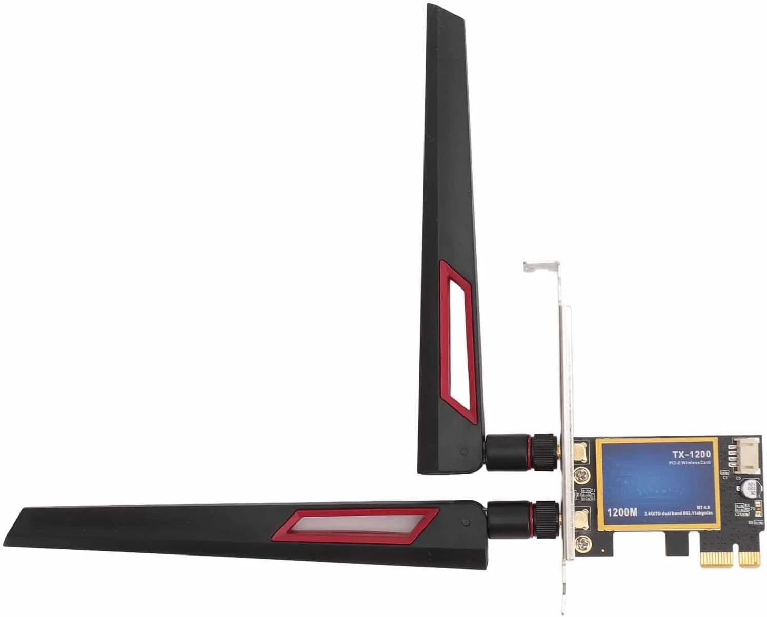 کارت وای فای Jectse 2.4GHz 5GHz 4.0 1200Mbps PCIe X1 آداپتور بی سیم با آنتن دوتایی برای کامپیوتر 7 8 10، نصب و استفاده آسان