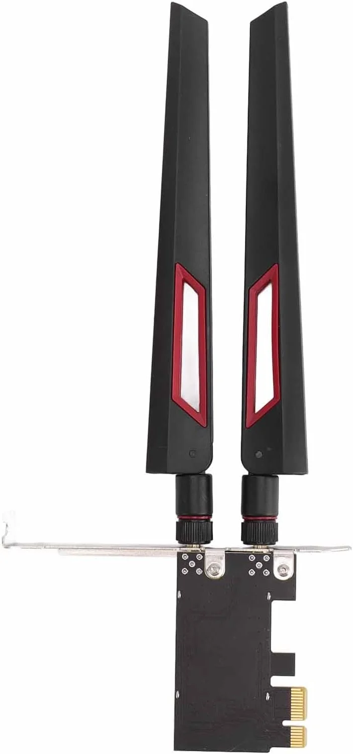 کارت وای فای Jectse 2.4GHz 5GHz 4.0 1200Mbps PCIe X1 آداپتور بی سیم با آنتن دوتایی برای کامپیوتر 7 8 10، نصب و استفاده آسان