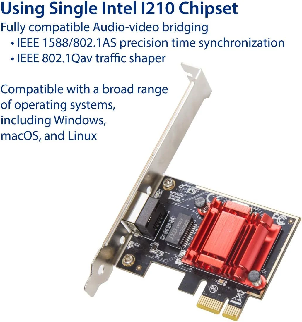 کارت شبکه تک پورت گیگابیتی اترنت PCI-e x1 اینتل I210 مدل (SY-PEX24068)
