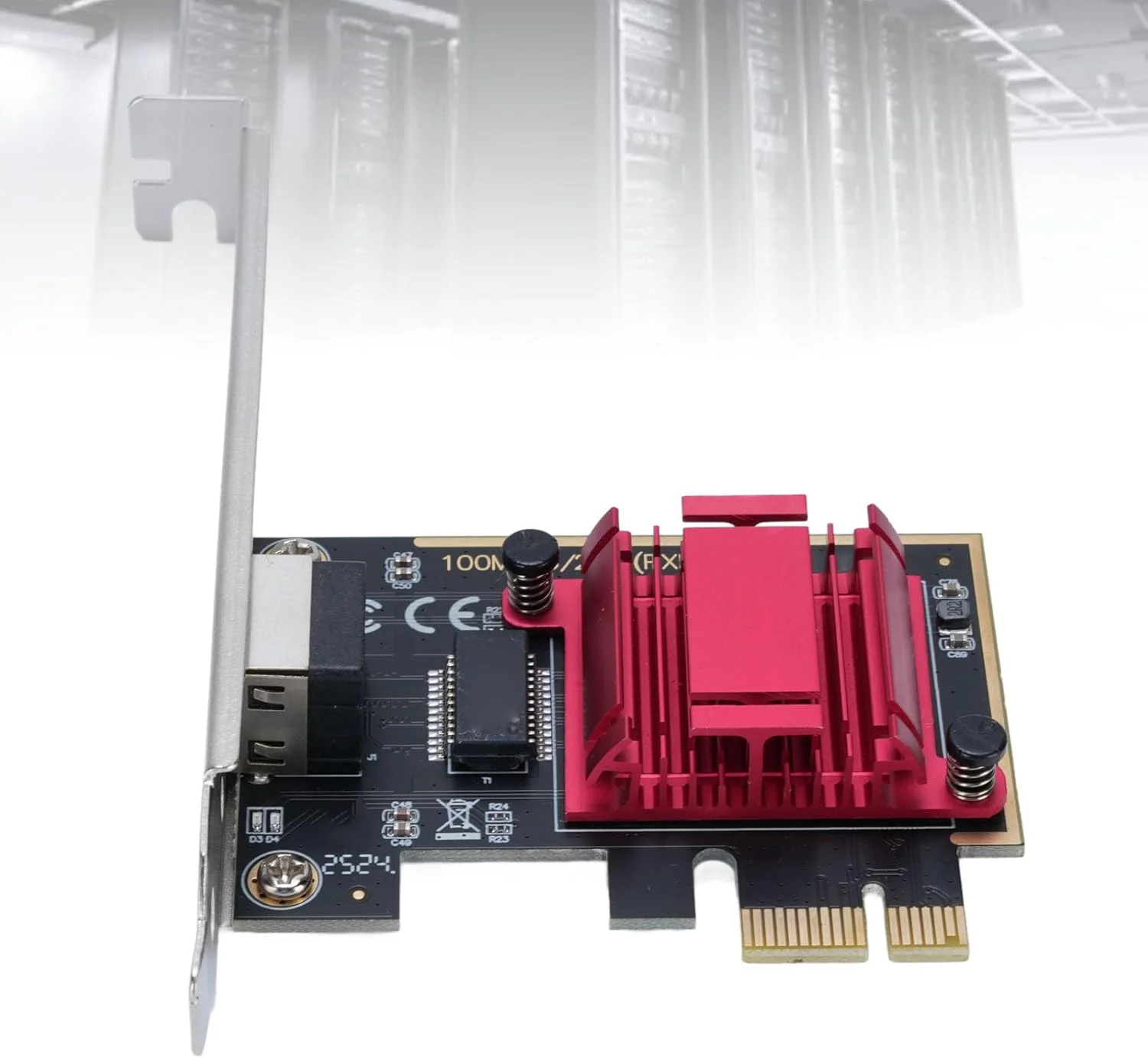 کارت شبکه 2.5G اترنت PCIe مدل Jectse با آداپتور گیگابیتی 10/100/1000M سازگار با ویندوز 7، 8، 10 و 11 به همراه براکت با ارتفاع کم