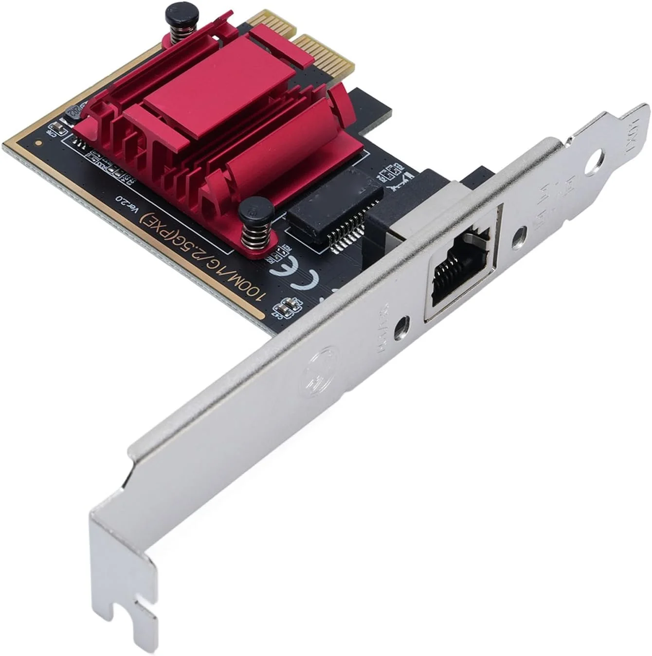 کارت شبکه 2.5G اترنت PCIe مدل Jectse با آداپتور گیگابیتی 10/100/1000M سازگار با ویندوز 7، 8، 10 و 11 به همراه براکت با ارتفاع کم