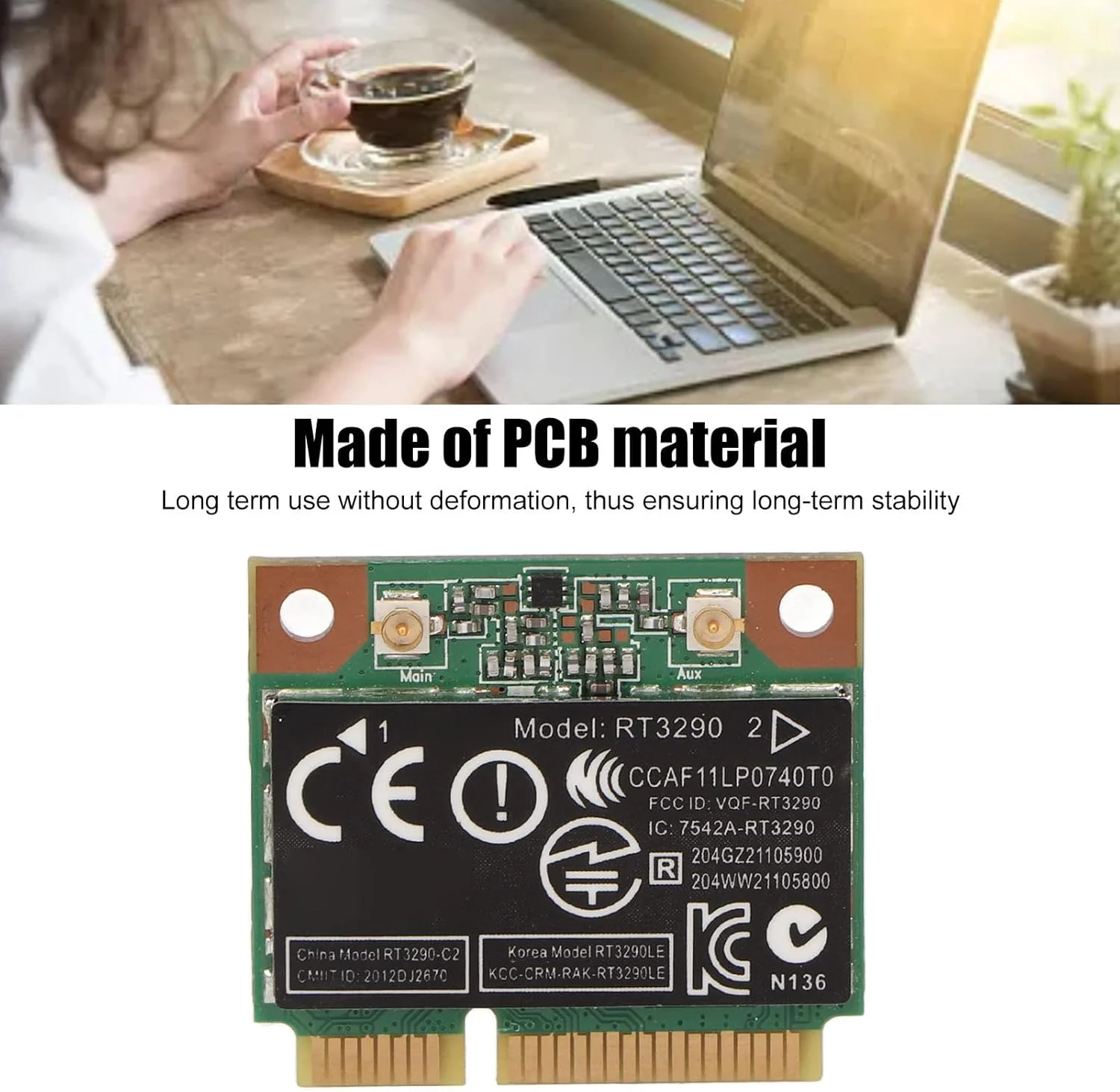 کارت وای فای مینی PCIE 150Mbps مناسب برای 655 650 CQ58 M4 M6 4445S DV4 G4 G6 G7، انتقال 150Mbps، 3.0، نصب آسان، برای کاربران لپ تاپ وای فای